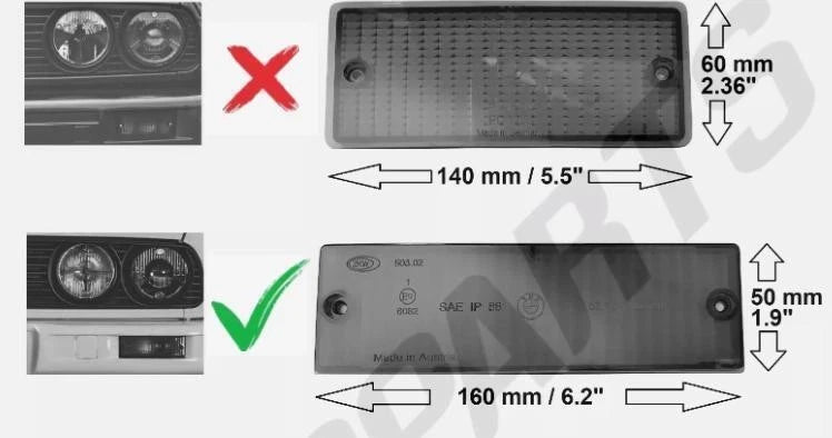 BMW E30 Blinker Abdeckung Hella Rallye Tuning indicator Cover Blinkerabdeckung