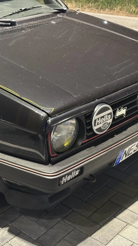 VW Golf 2 HELLA Snap-In Scheinwerferabdeckungen Rallye Cover 2 Stück